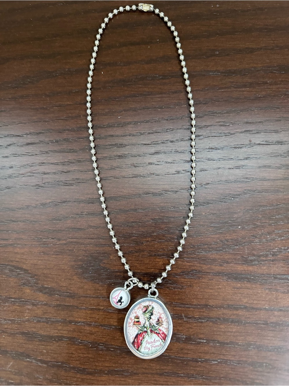 Pick Up Sticks Jewelry Paris France Reversible Pendant Charm Necklace